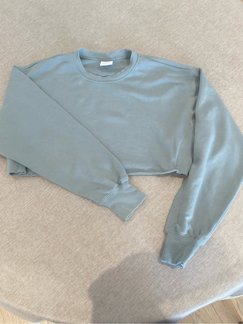 TNA Cropped Sweatshirt - Dusty Blue Green